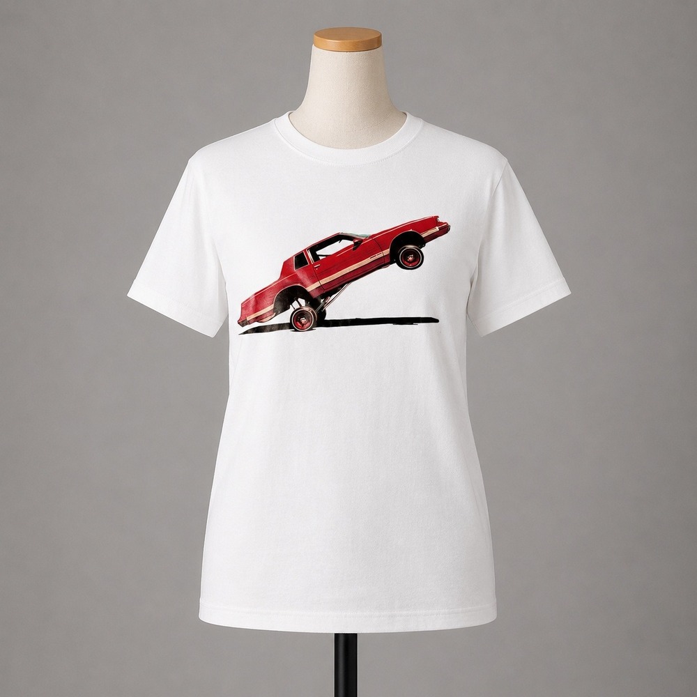 Men's White Red Monte Carlo Classic Car Graphic T-Shirt Sz XL Streetwear